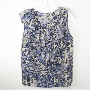 Cabi Ruffle 100% Silk Tank Top M